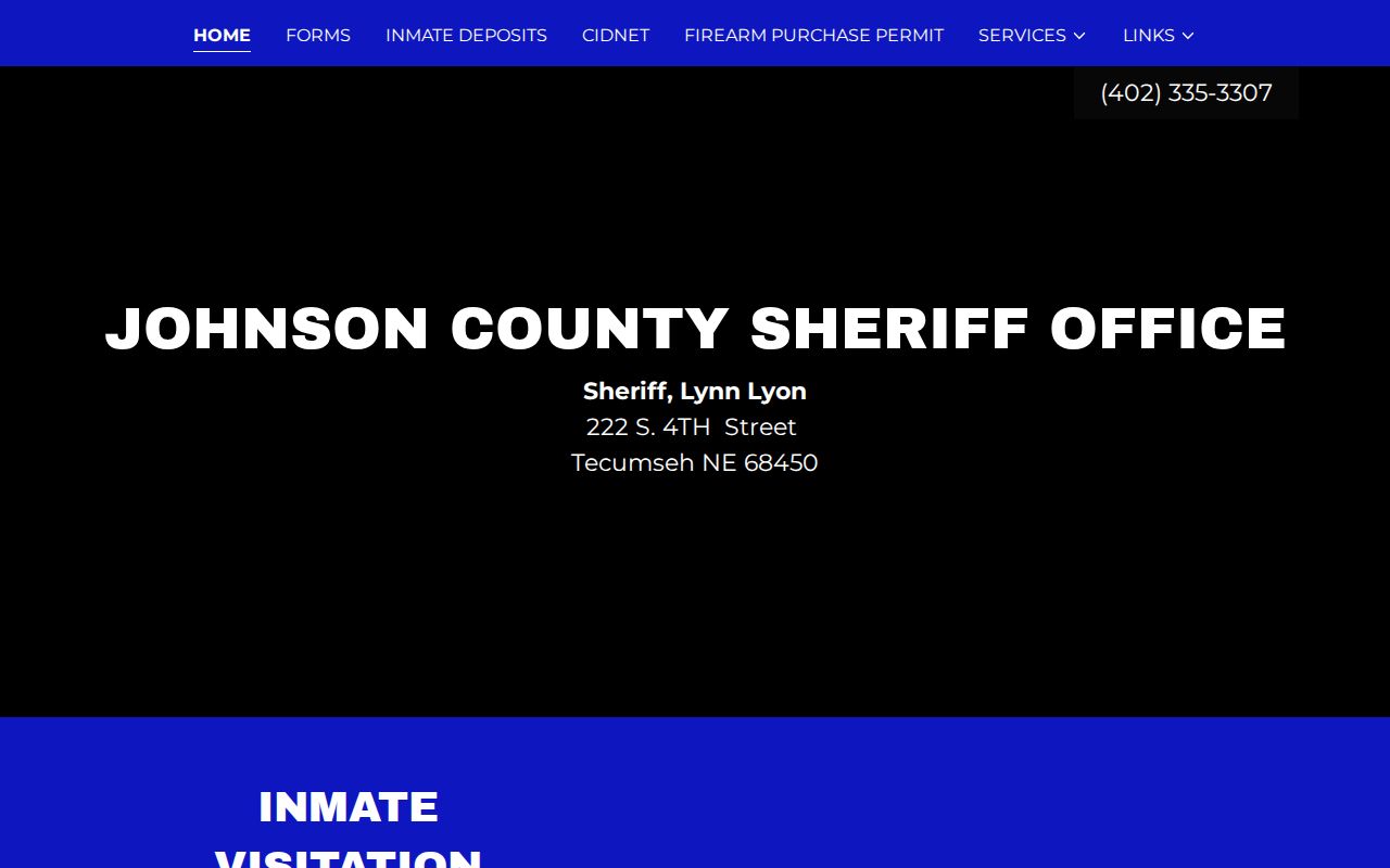 Johnson County Jail official booking-record contact source